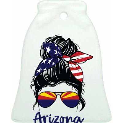 Arizona Girl Arizona Flag State Girlfriend Ceramic Bell Ornament