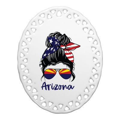 Arizona Girl Arizona Flag State Girlfriend Ceramic Oval Ornament