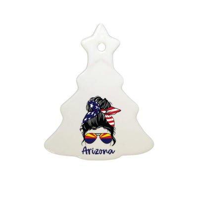 Arizona Girl Arizona Flag State Girlfriend Ceramic Tree Ornament