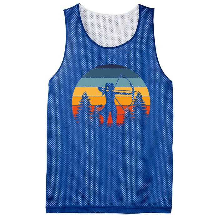 Archery Girl Archer Bow Vintage Retro Sunset Nice Mesh Reversible Basketball Jersey Tank