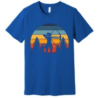 Archery Girl Archer Bow Vintage Retro Sunset Nice Premium T-Shirt