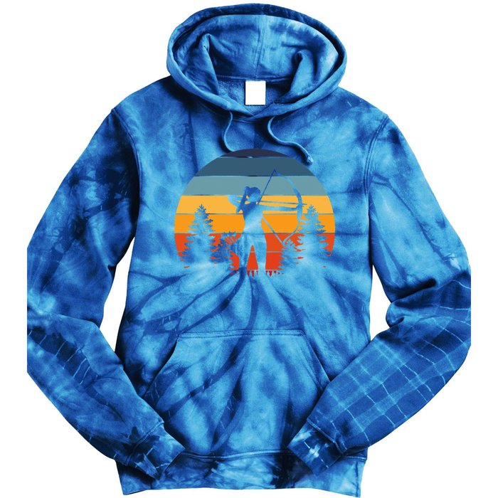 Archery Girl Archer Bow Vintage Retro Sunset Nice Tie Dye Hoodie