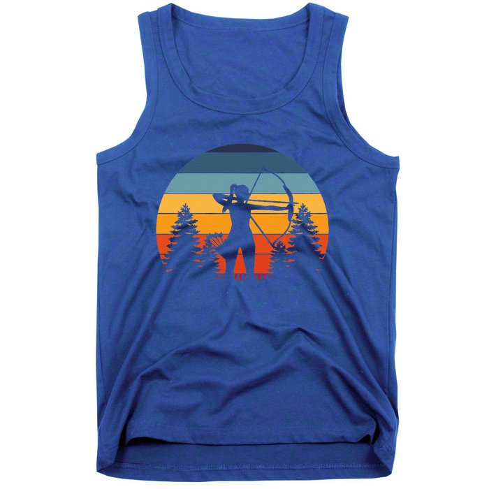 Archery Girl Archer Bow Vintage Retro Sunset Nice Tank Top