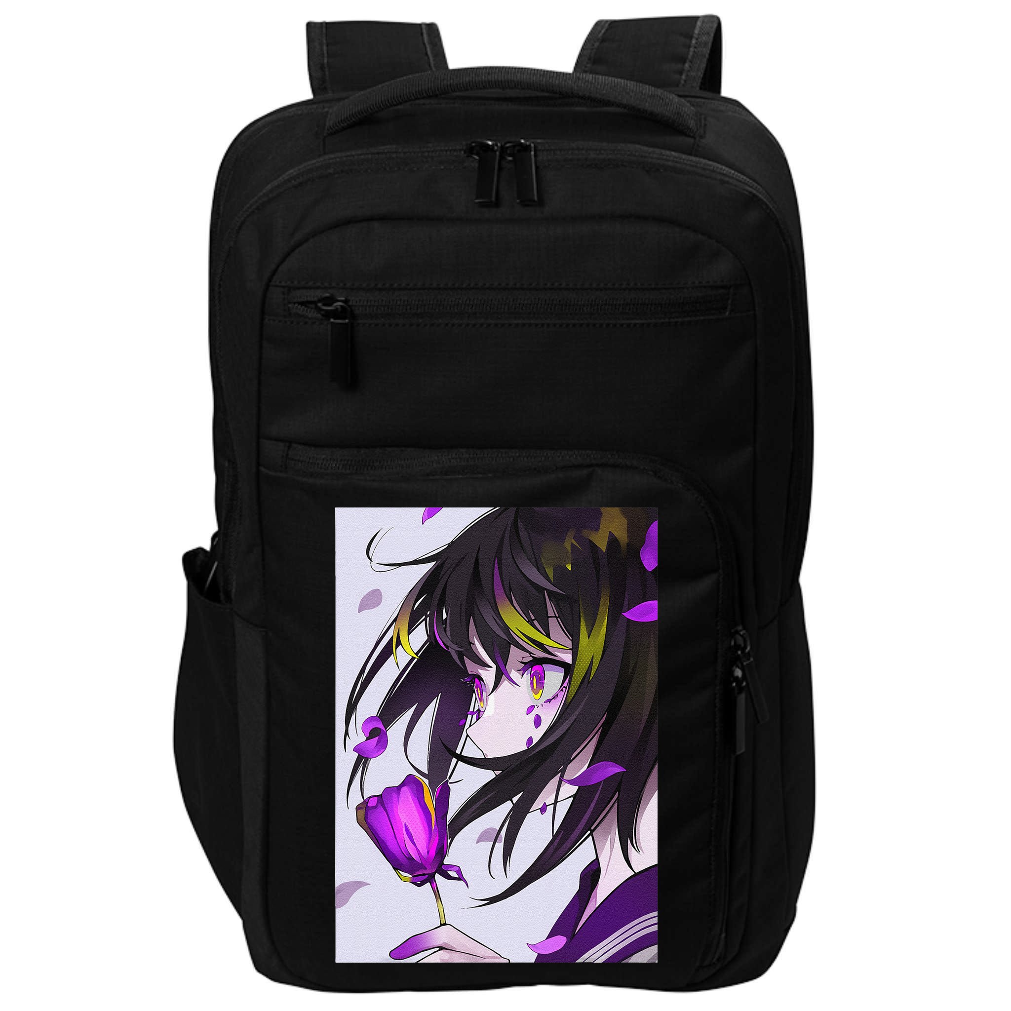 Anime Girl Aesthetic Floral Japanese Kawaii Waifu Impact Tech Backpack