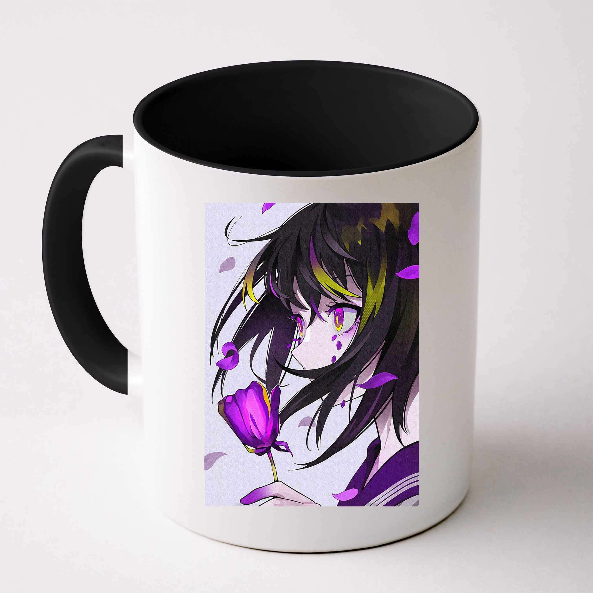 Anime Girl Aesthetic Floral Japanese Kawaii Waifu Mug