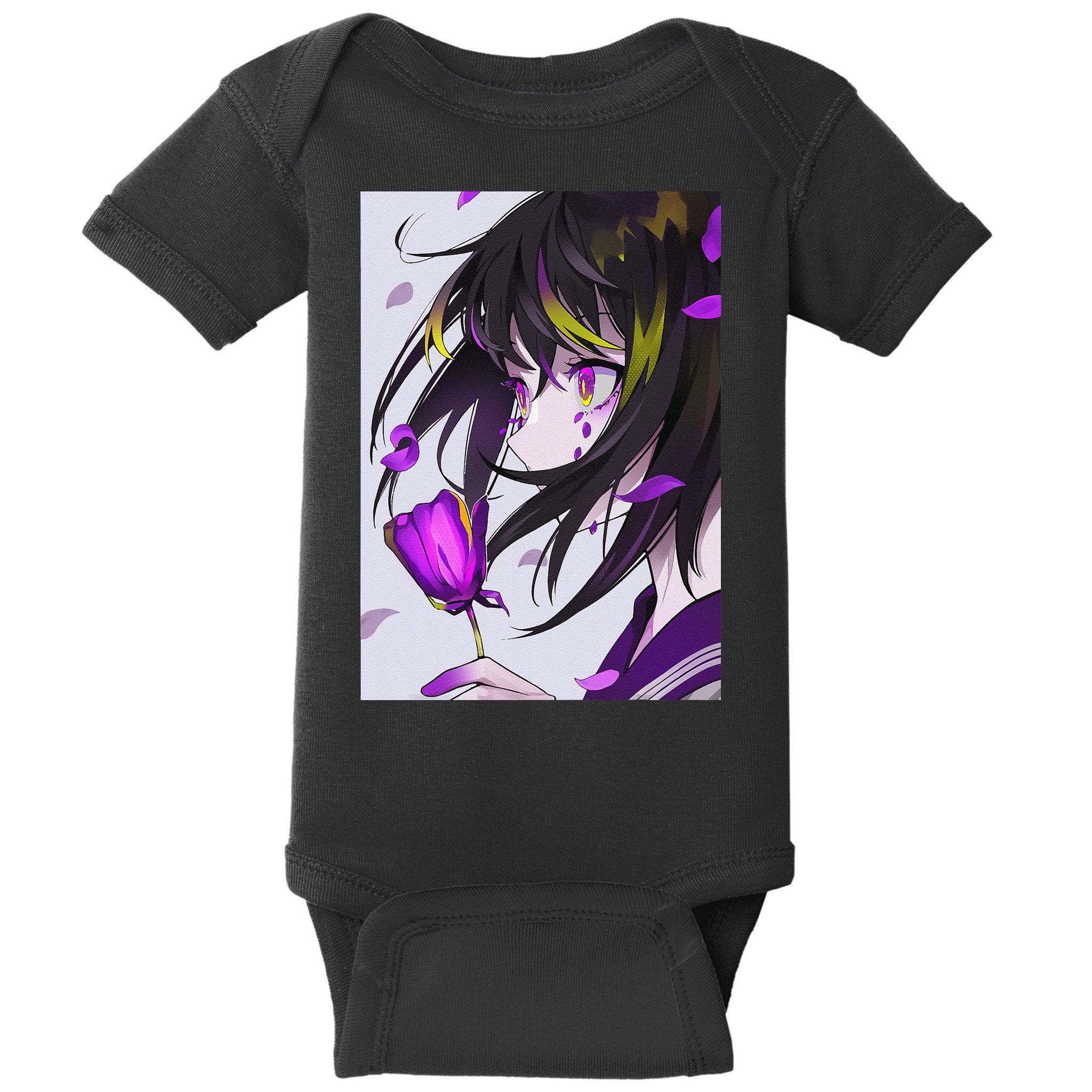 Anime Girl Aesthetic Floral Japanese Kawaii Waifu Baby Bodysuit