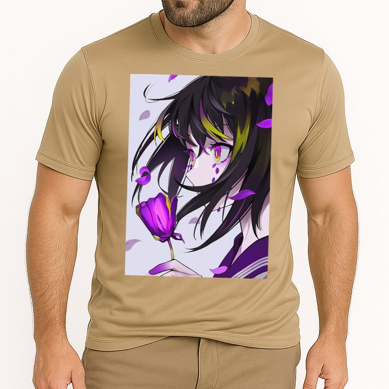 Anime Girl Aesthetic Floral Japanese Kawaii Waifu Cooling Performance Crew T-Shirt