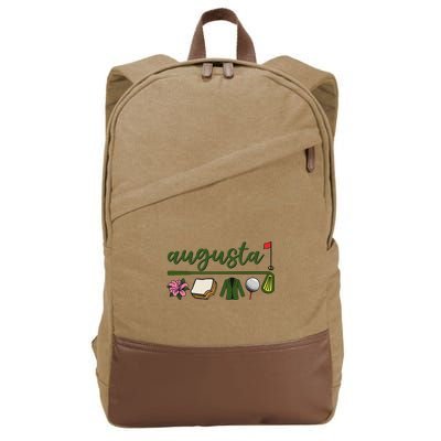 Augusta Georgia, Azalea, Golf, Pimento Cheese, Jacket Design Cotton Canvas Backpack