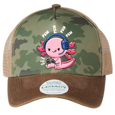 Axolotl Gaming Anime Video Game Pew Gamer Great Gift Legacy Tie Dye Trucker Hat