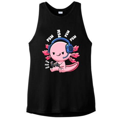 Axolotl Gaming Anime Video Game Pew Gamer Great Gift Ladies PosiCharge Tri-Blend Wicking Tank