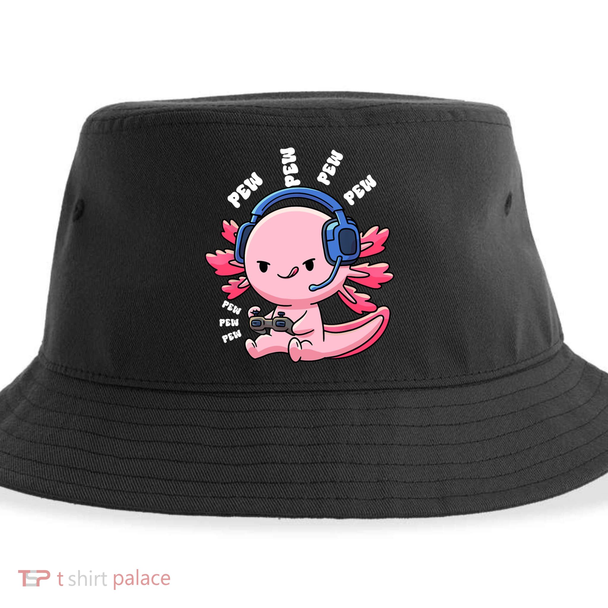 Axolotl Gaming Anime Video Game Pew Gamer Great Gift Sustainable Bucket Hat