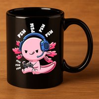 Axolotl Gaming Anime Video Game Pew Gamer Great Gift 11oz C Handle Ceramic Mug