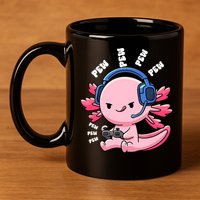 Axolotl Gaming Anime Video Game Pew Gamer Great Gift 11oz C Handle Ceramic Mug