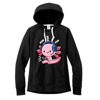 Axolotl Gaming Anime Video Game Pew Gamer Great Gift Women's Fleece Hoodie