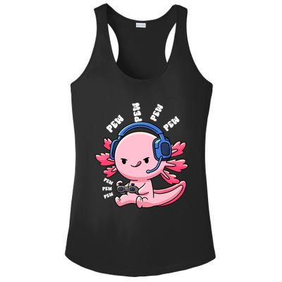 Axolotl Gaming Anime Video Game Pew Gamer Great Gift Ladies PosiCharge Competitor Racerback Tank