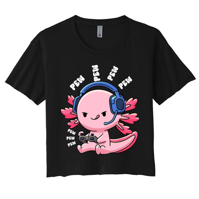 Axolotl Gaming Anime Video Game Pew Gamer Great Gift Crop Top