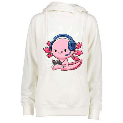 Axolotl Gaming Anime Video Game Pew Gamer Great Gift Womens Funnel Neck Pullover Hood