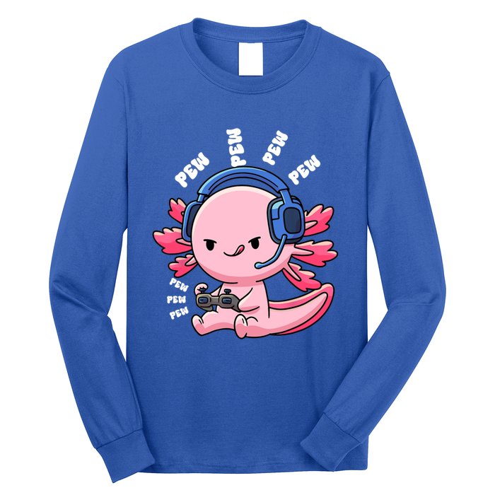 Axolotl Gaming Anime Video Game Pew Gamer Great Gift Long Sleeve Shirt