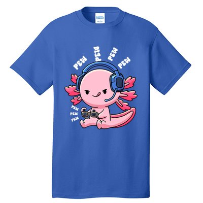 Axolotl Gaming Anime Video Game Pew Gamer Great Gift Tall T-Shirt