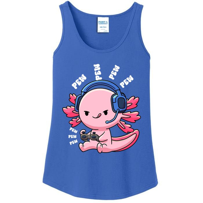 Axolotl Gaming Anime Video Game Pew Gamer Great Gift Ladies Essential Tank