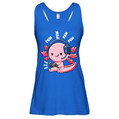 Axolotl Gaming Anime Video Game Pew Gamer Great Gift Ladies Essential Flowy Tank