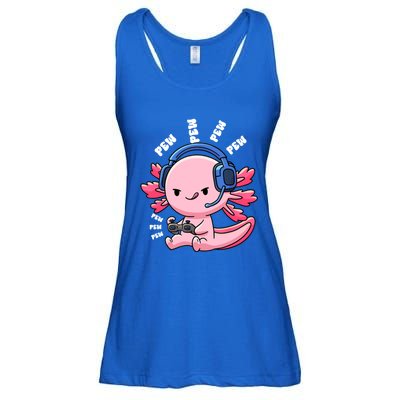 Axolotl Gaming Anime Video Game Pew Gamer Great Gift Ladies Essential Flowy Tank