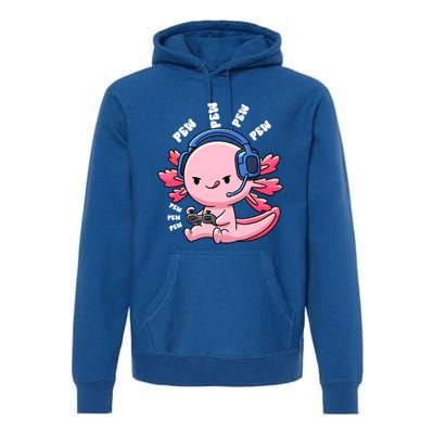 Axolotl Gaming Anime Video Game Pew Gamer Great Gift Premium Hoodie