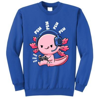 Axolotl Gaming Anime Video Game Pew Gamer Great Gift Tall Sweatshirt