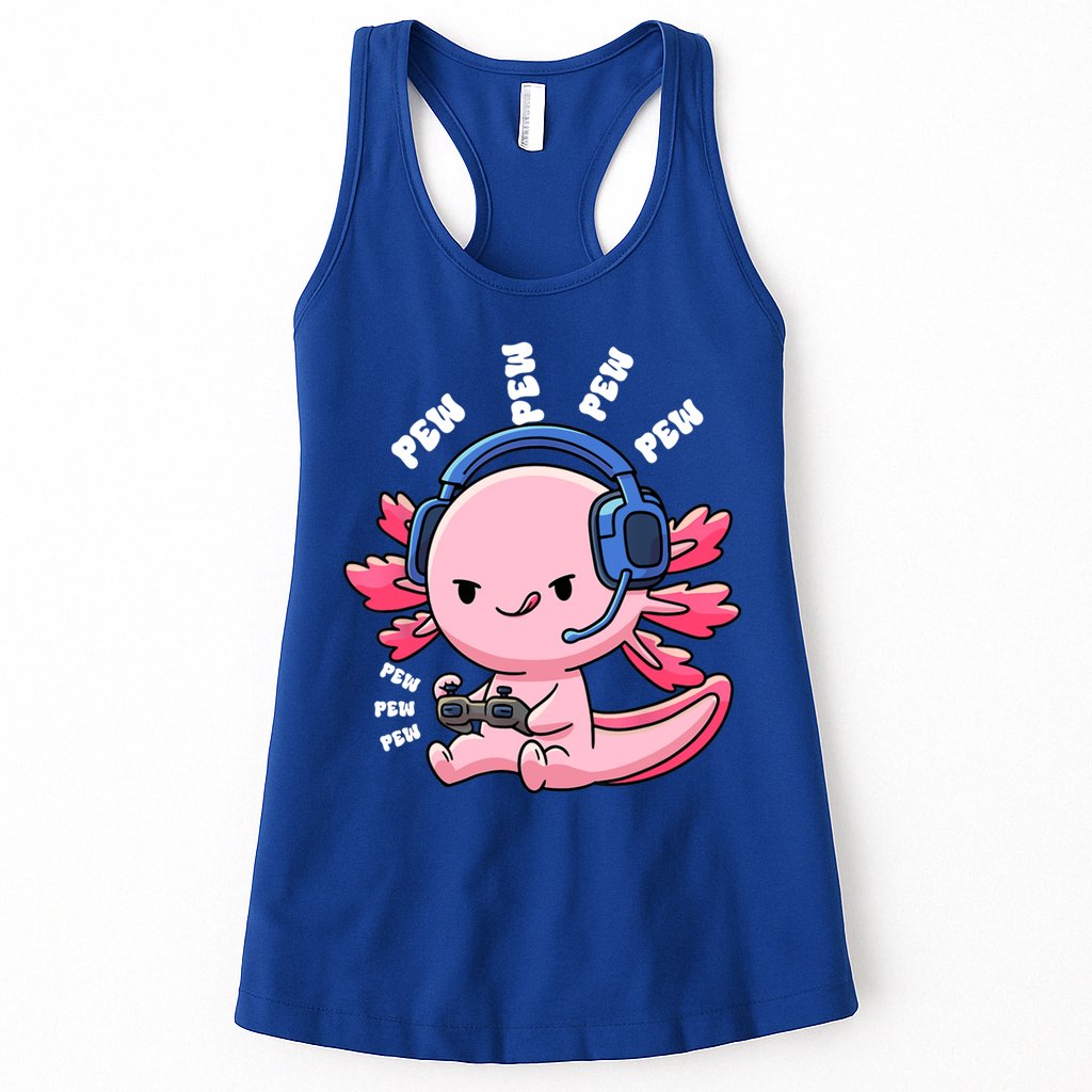 Axolotl Gaming Anime Video Game Pew Gamer Great Gift Womens Tank Top