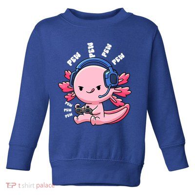 Axolotl Gaming Anime Video Game Pew Gamer Great Gift Toddler Sweatshirt