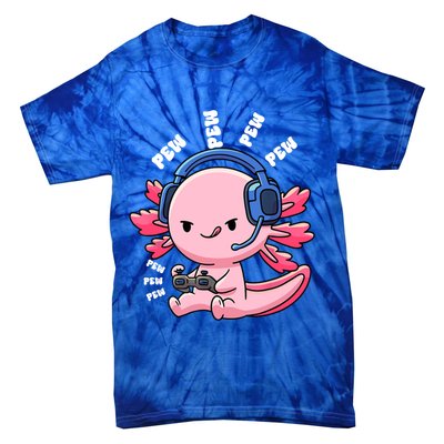 Axolotl Gaming Anime Video Game Pew Gamer Great Gift Tie-Dye T-Shirt