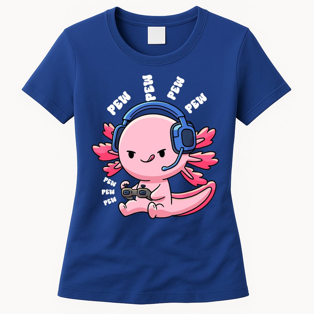 Axolotl Gaming Anime Video Game Pew Gamer Great Gift Womens T-Shirt