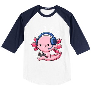 Axolotl Gaming Anime Video Game Pew Gamer Great Gift Baseball Sleeve Shirt