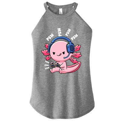 Axolotl Gaming Anime Video Game Pew Gamer Great Gift Women's Perfect Tri Rocker Tank