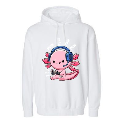 Axolotl Gaming Anime Video Game Pew Gamer Great Gift Garment-Dyed Fleece Hoodie