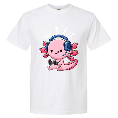 Axolotl Gaming Anime Video Game Pew Gamer Great Gift Garment-Dyed Heavyweight T-Shirt