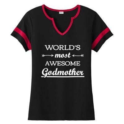 Awesome Godmother Ladies Halftime Notch Neck Tee