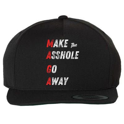 Asshole Go Away Wool Snapback Cap