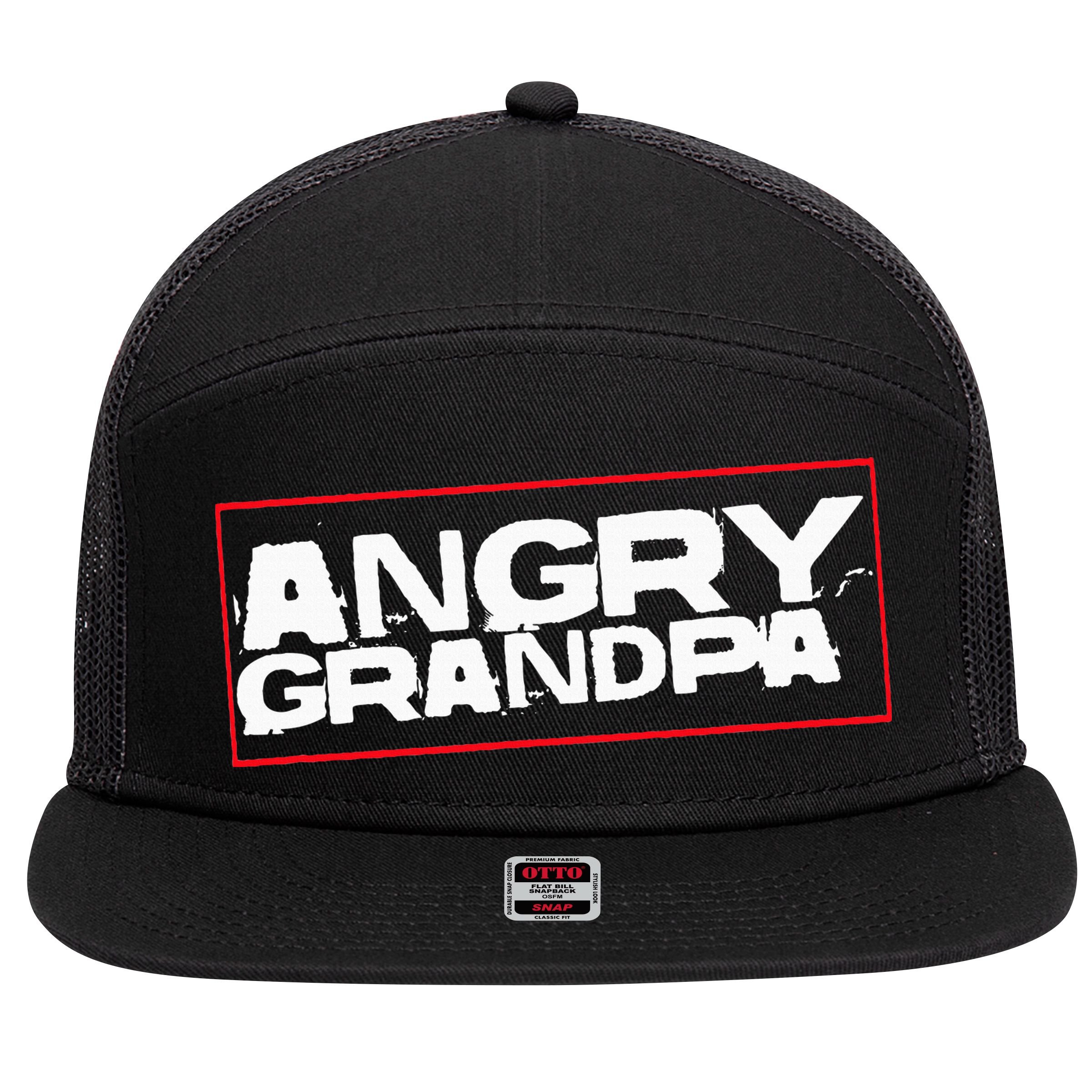 Angry Grandpa 7 Panel Mesh Trucker Snapback Hat