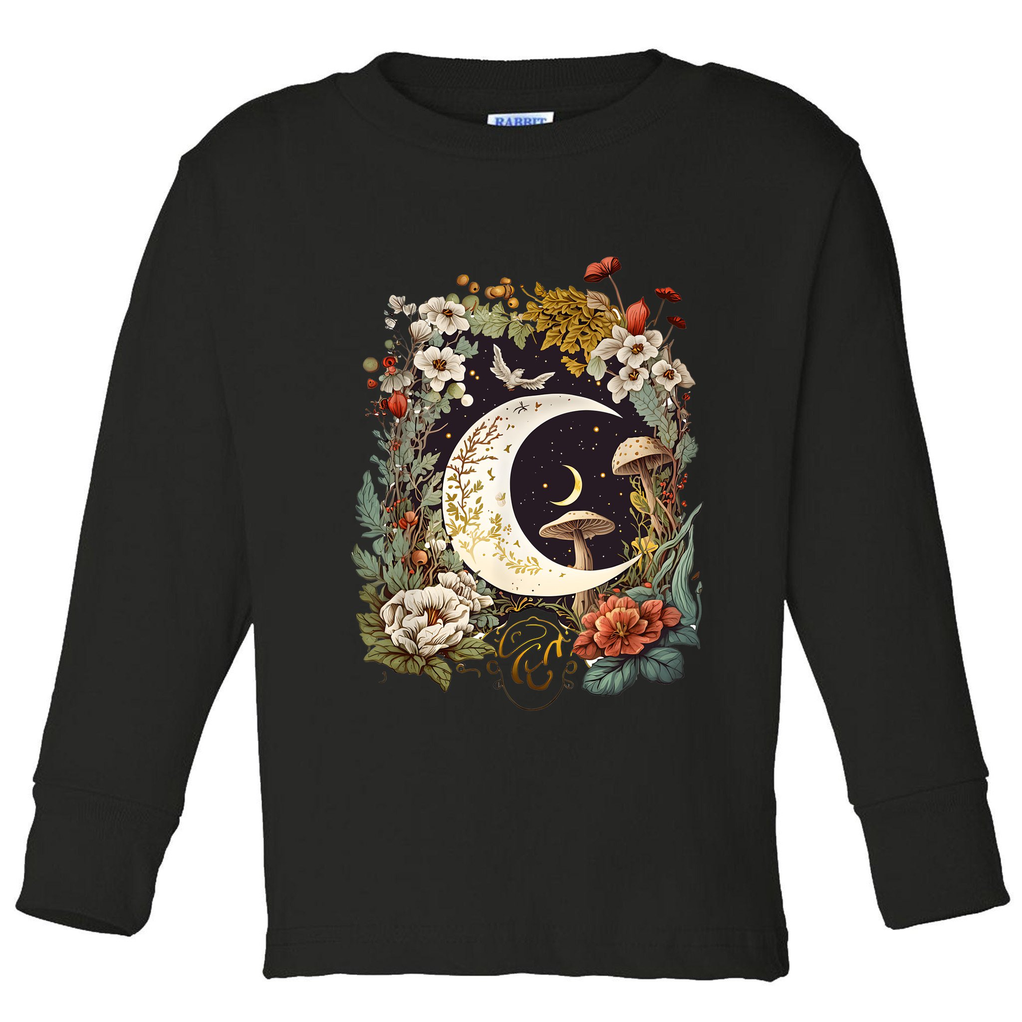 Aesthetic Goblincore And Dark Cottagecore Mushroom Toddler Long Sleeve Shirt
