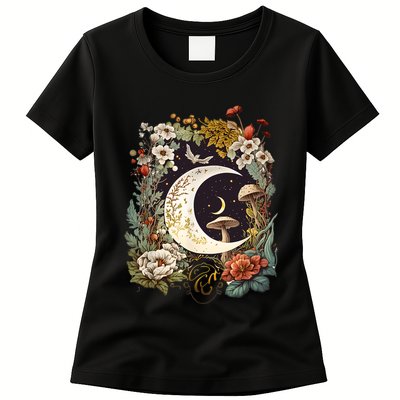 Aesthetic Goblincore And Dark Cottagecore Mushroom Womens T-Shirt