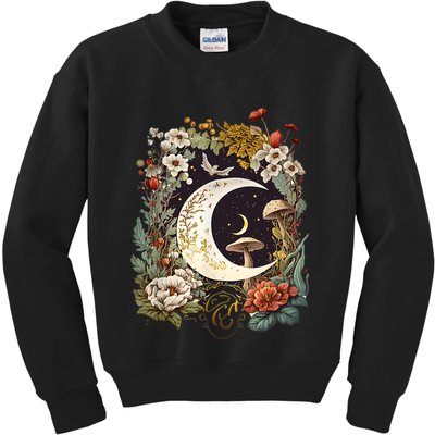 Aesthetic Goblincore And Dark Cottagecore Mushroom Kids Sweatshirt