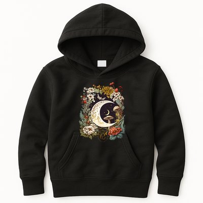 Aesthetic Goblincore And Dark Cottagecore Mushroom Kids Hoodie