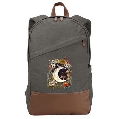 Aesthetic Goblincore And Dark Cottagecore Mushroom Cotton Canvas Backpack