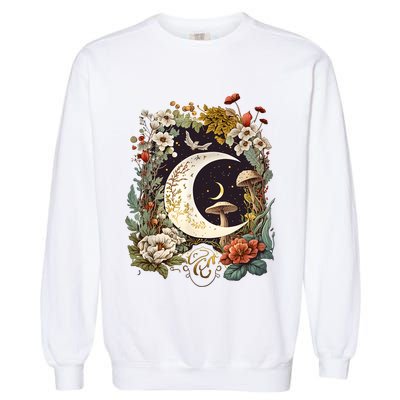 Aesthetic Goblincore And Dark Cottagecore Mushroom Garment-Dyed Sweatshirt