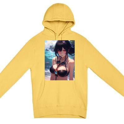 Anime Girl Bikini Premium Pullover Hoodie