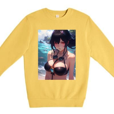 Anime Girl Bikini Premium Crewneck Sweatshirt