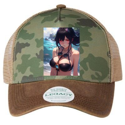 Anime Girl Bikini Legacy Tie Dye Trucker Hat