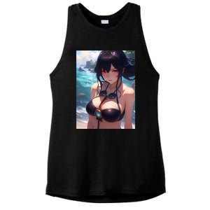 Anime Girl Bikini Ladies PosiCharge Tri-Blend Wicking Tank