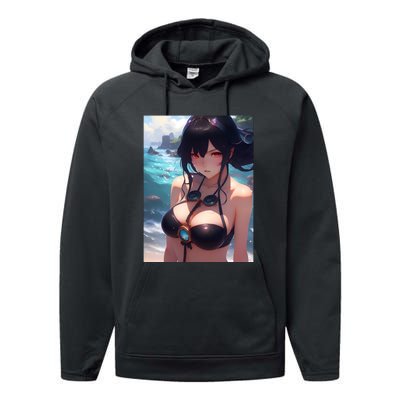 Anime Girl Bikini Performance Fleece Hoodie